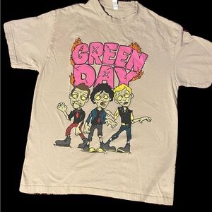 American Apparel Beige 'GREEN DAY' t-shirt